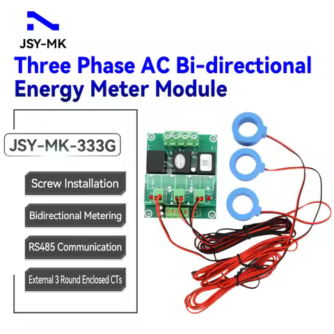 JSY-MK-333G 80A 3P4W Bi-directional AC Power Energy Meter Module With RS485 External Enclosed CTs