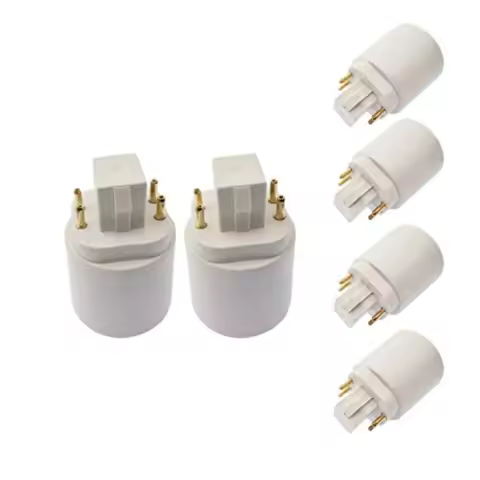 6pcs Gx24q To E26/E27adapter 4Pin 15.5mm Converter G24q To E26 E27 Adaptor CFL Light Socket Adapter