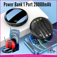 COD Power Bank 1 Port 20000mAh Kabel Micro + Type C + Lightning power bank robot mini awet tahan lam