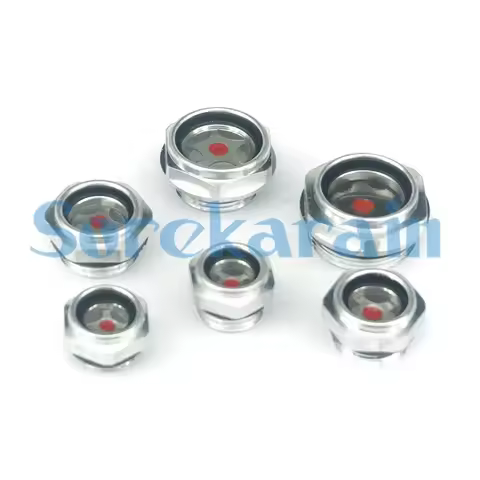 1/4" 3/8" 1/2" 3/4" 1" 1.2" 1.5" 2" BSPP Male Aluminum Oil Level Sight Glass Window Hex Head For Air