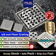 SUS304 Stainless Steel Floor Grating Floor Trap Anti Cockroach Floor Trap | Anti Rust bathroom Floor