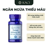 Puritan's Pride Folate 666mcg DFE Anemia Prevention Pills, Folic Acid Supplement 400mcg