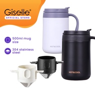 Giselle 304 Double Layer Drip Coffee Thermal Mug Cup with Portable Stainless Steel Coffee Filter Set