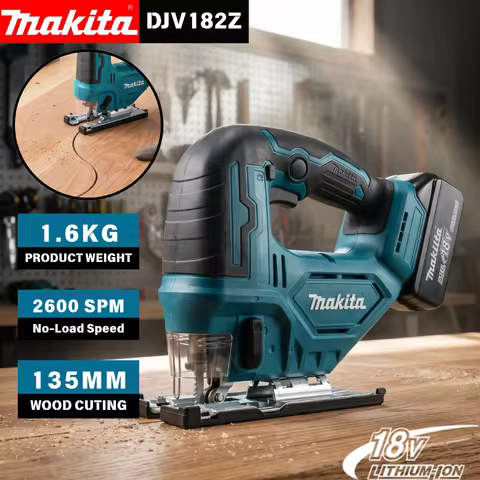 Makita DJV182Z 18V Brushless Jigsaw 3 Orbital Settings 3500SPM Variable Speed Curve Saw For Wood Met