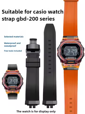 Resin Watch Strap Suitable for Casio GBD-200SM Gbd- 200-1/2/9 Small Square Series Watch Strap