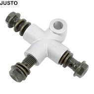 JUSTO Brake Line Connector, M10 Banjo Bolt  Line Coupling Hydraulic Brake Adapter, Durable 3 Way Ban