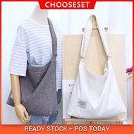 PK0 Ready Stock Womens Canvas Handbag Large Capacity Simple Crossbody Bag Summer Holidays
