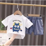 Children's Short T-Shirt levis Pants 1-5 Years Latest motnsou motif T-Shirt Suit