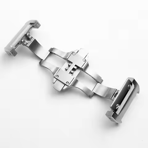 18mm 21mm Watch Buckle For Cartier Santos 100 Series Button Solid Stainless Steel Butterfly Buckle W
