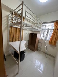 實惠  上層床架 連 木衣櫃