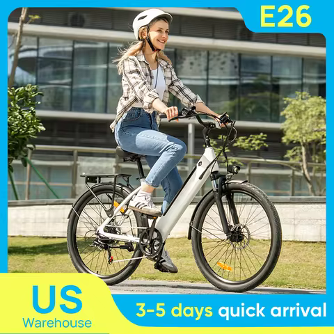 Peak 750W E26 Electric Bike for Adults | 48V 10.4Ah Removable Battery, Top Speed 20MPH, 26''X2" Stan