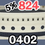 10pcs Chip resistor smd 824 5% size 1005 0402 820Kohm 820K ohm 820 Khom