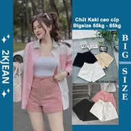 Women's plain A-line khaki shorts big size from 55kg to 85kg high fashion 2Kjeans MS1046