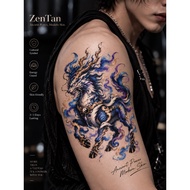 ZenTan QiLin Guardian Temporary Tattoo | Ancient Chinese Mythical Beast | Color & Black White Energy