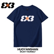 New   Basketball T-shirt for men and women, 3x3 short sleeved shooting training suit, pure cotton lo