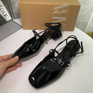 NEW original ZARAˉ New Autumn Low Heel Mary Jane Single Shoes Square Toe Buckle Shallow Mouth Back S