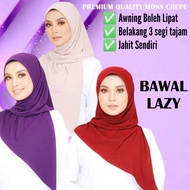 TUDUNG BAWAL LAZY/INSTANT BAWAL LAZY TRAVEL MOSSCREPE BIDANG 45"