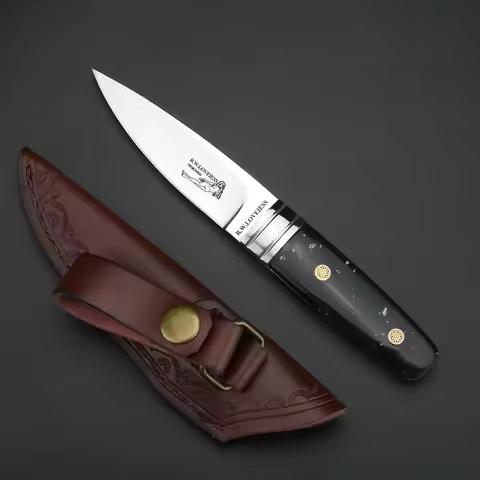 Bull bone handle high hardness M390 keel integrated small straight knife survival fixed blade knife