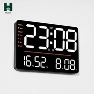 Homyl Large Digital Wall Clock LED Wall Clock Humidity Dst with Temperature 12/24H Time Mode with Da