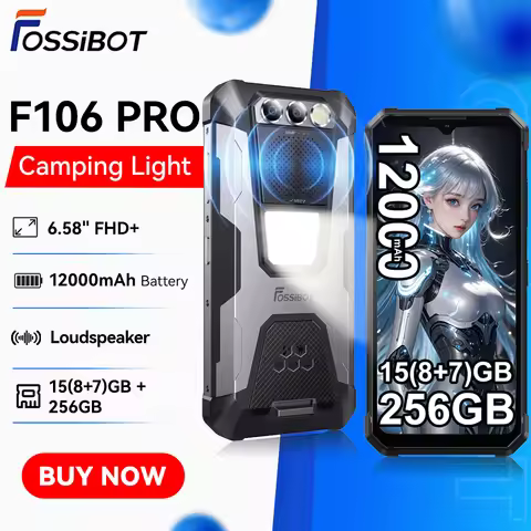 FOSSiBOT F106 Pro Rugged Smartphone 8GB RAM 256GB ROM 12000mAh 6.58” Display Android 14 Loud Speaker