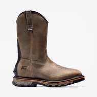 TIMBERLAND PRO MEN'S TRUE GRIT WATERPROOF SOFT-TOE PULL-ON BOOTS Brown Full-Grain Leather A24AJ214