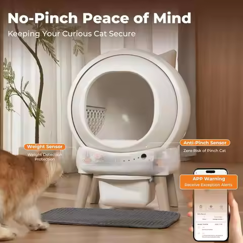 Automatic Cat Litter Box - E2 Self Cleaning Litter Box Smart Robot for Multiple Cats, APP Real-Time 