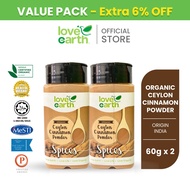 Love Earth Organic Ceylon Cinnamon Powder 60g