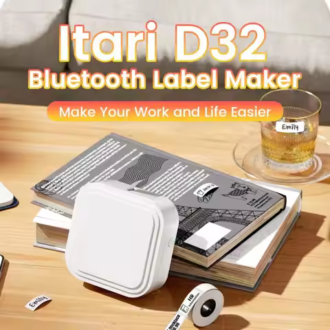 D32 Mini Label Printer Portable Bluetooth Thermal Label Maker for Small Stickers, Same Function as D