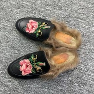 Gucci毛毛拖鞋