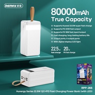 【SG Ready Stock】 Remax Original 80000mAh Camping Power Bank   22.5w PD QC Quick Fast Charging   USB C Type C Output   RP