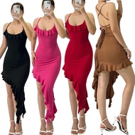 DFL Aelin plain asymmetrical dress for women freesize dresse