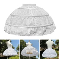 CARAMELOMA White Adjustable Ballet Petticoat with Hoop Skirt