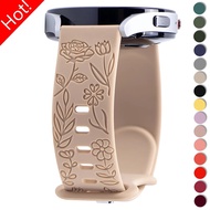 20/22mm Engraved Strap Silicone Sport Bracelet compatible for Samsung Galaxy Watch 6 Classic Galaxy 