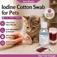 Iodine Cotton Swab For Pets 50pcs Medical Iodine Stick Disinfecting Solution Batang Kapas Iodin