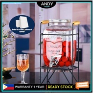 3L 4L 5L 8L 11L Juice Drink Glass Jar Dispenser with Stand and Faucet