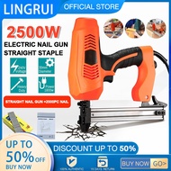 220V Electric Nail Gun Power Tools Furniture Woodworking Stapler Tacker Electric Stapler Gun Heavy-D