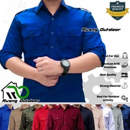 Baju Kemeja PDL PDH Pria Wanita Lengan Panjang - Pakaian seragam Lapangan Outdoor Premium Kantor Din