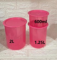 ready stock - Tupperware pink  one Touch container 3pcs/set