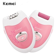 Kemei 2 In 1 Rechargeable Electric Epilator Cordless Remover Depilador Lady Epilator Electric Foot C