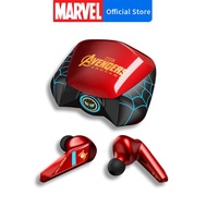 Disney Marvel ชุดหูฟังไร้สาย BTMV15ไอรอนแมนชุดหูฟังหูฟังพร้อมไมโครโฟนกันน้ำสำหรับเล่นเกมหูฟังลดเสียงรบกวนบลูทูธ TWS