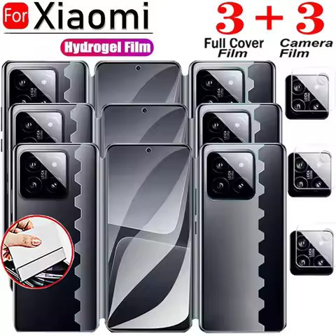 6in1 Butterfly Hydrogel Film For Xiaomi Mi 14 13 11 10 Pro 360° Full Cover Screen Protector For Mi 1