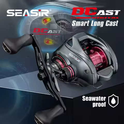 SEASIR DCAST DC Baitcasting Fishing Reel Digital Control Long Cast Carbon Washers Brass Gears 7.3:1 