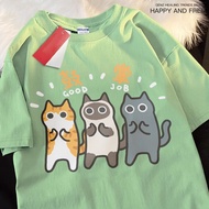 2026 Ready Stock New Style Trendy Printed Men Women Same Style Loose Top All-Match Casual ee