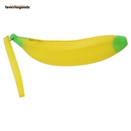 FAVORITEGOODS Silicone Pen Bag, Banana Shape 2.36*7.87 Inch Banana Zero Wallet, Creative Silicone Ye
