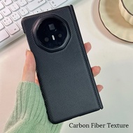 Case for Honor Magic V3 / V5 Fold Mobile Phone Luxury PU Leather Carbon Fiber Casing Hard PC Back Sh