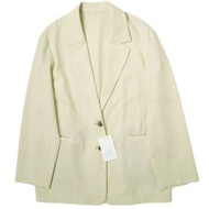 BEAUTY&YOUTH UNITED ARROWS斜紋修身夾克 1622-126-0676 S 米白色外套 [二手] [BEAUTY&YOUTH UNITED ARROWS]