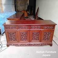 Bufet ukiran kayu jati mebel jepara - meja dinding ukiran kayu jati