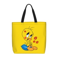 Tweety Bird Tote Bag Large Capacity Zipper Shopping Bag
