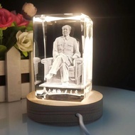 Chairman Mao Crystal Ornaments Luminous 3d Crystal Inner Carving Mao Zedong Home Accessories Car Int