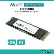 CRUCIAL INT SSD E100 PCIE GEN 4X4 NVME M.2 2280 INTERNAL SOLID STATE DRIVE (E100SSD8) - 480GB / 1TB